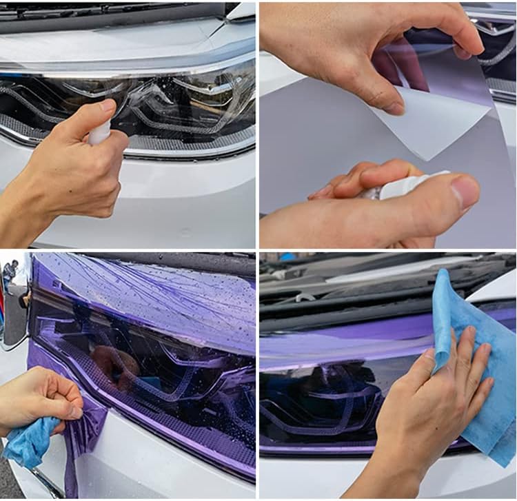 MARLBSTON 12” X 48” Purple Tint Vinyl Wrap Film Roll for Car Headlight, Taillight, Fog Lights with Squeegee + Cutter（Purple） - Image 3